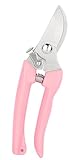 Garden Flower Shears Pruning Shears 6.9 inches Scissors Heavy Duty Plant Scissors for Cutting Flowers, Trimming Plants, Bonsai, Fruits Picking (Pink Handle)