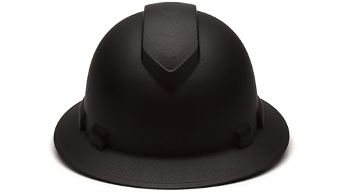 Pyramex Ridgeline Full Brim Hard Hat 4 Point Ratchet Matte Black Graphite Pattern