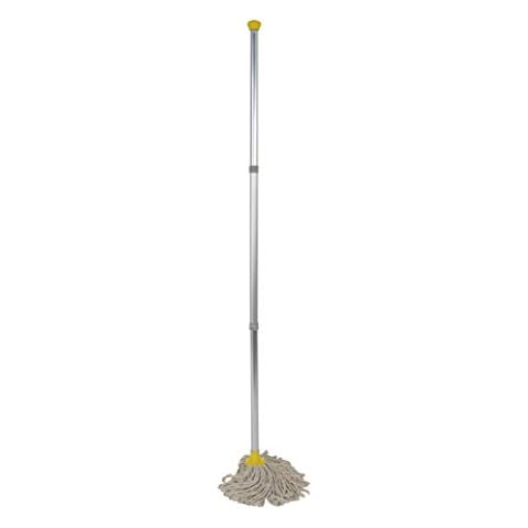 Discounted Cleaning Supplies Mop Kit Professional Colour Coded Mop Handle and 2 Mop Heads (YELLOW) Cover