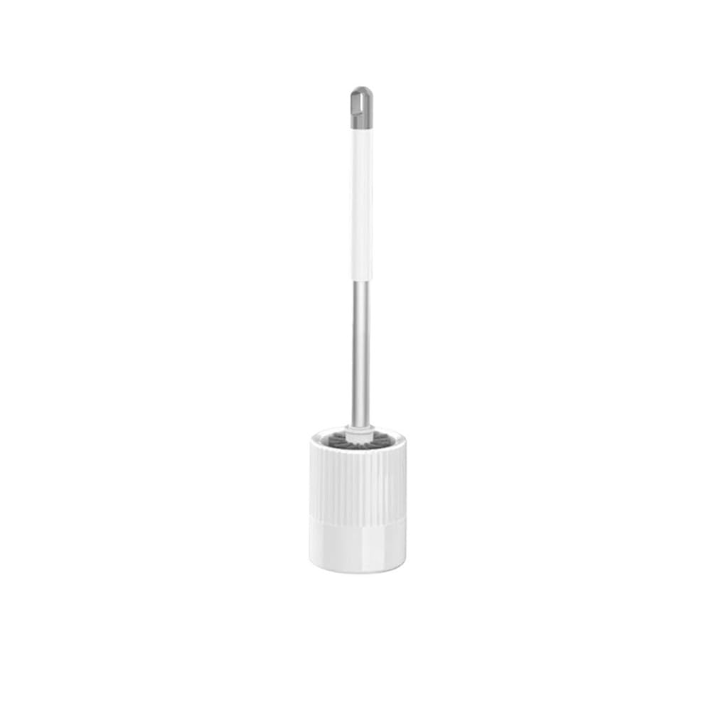 Bathroom Set Rounded Plastic Brush Head Toilet Brushes Aluminium Brush Handle Wall Mounted Toilet Brushes, with Quick Drying Holder Set Toilet Brush and Holder Set