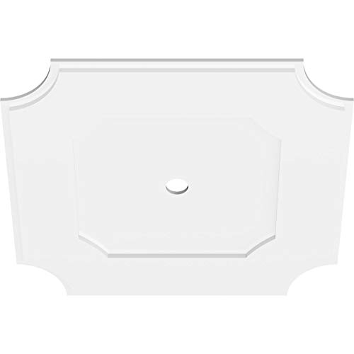 Image of Ekena Millwork CMP30LE-02000 Locke Architectural Grade PVC Contemporary Urethane Ceiling Medallions 30 inchOD x 2 inchID x 18 inchC x 1 inchP
