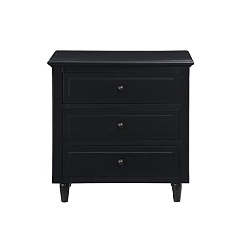 Harper & Bright Designs Nightstand With 3 Storage Drawers, Wood Bedside Table, End Side Table, Modern Night Stand Perfect For Home Furniture, Bedroom Living Room (Fully Assembled, Black) #TOP5