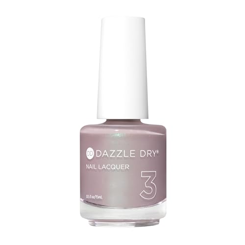 Dazzle Dry Nail Lacquer (Step 3) - Let's Glow - A light purple taupe with a subtle green shimmer. Semi-sheer. Shimmer. (0.5 fl oz)