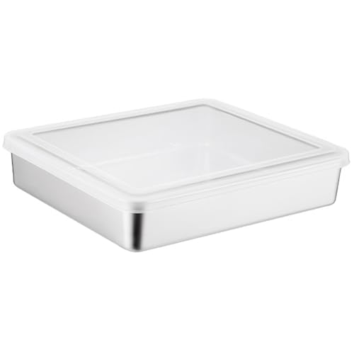 Teglie da forno in acciaio inossidabile con coperchio teglie per dolci in acciaio inossidabile resistenti da 11x9x3 pollici con coperchio trasparente teglia per arrosti teglia da forno ideale con cope