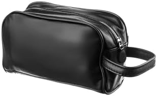 Erzeno Hakiki Deri Siyah Erkek El Çantası - Seyahat Çantası - Kozmetik Çantası - Tıraş Çantası SİYAH - Görsel 3