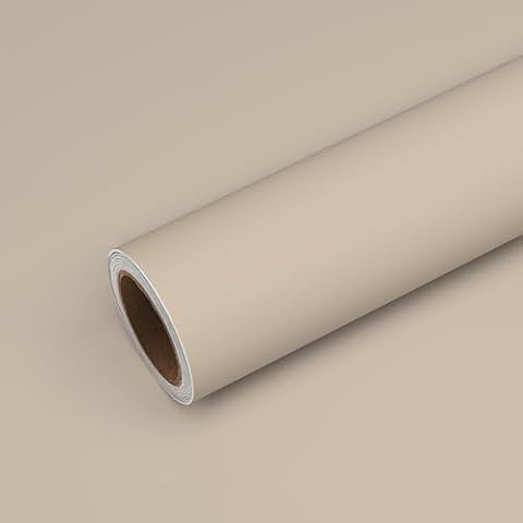 VEELIKE Beige Self-Adhesive Wallpaper Roll Cover