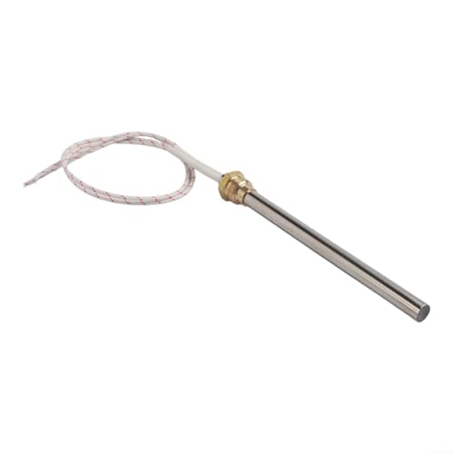 Barra de calefacción de horno de pellets de acero inoxidable de 220 V, 10 mm de diámetro, rosca de 3/8 pulgadas para una iniciación eficiente de combustión (10 x 140 mm)