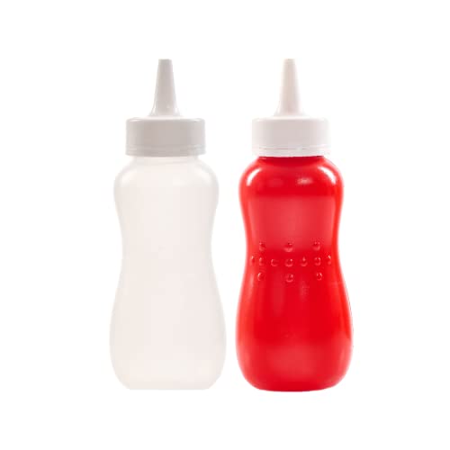 Image of Gluman Plastic Squeezy Sauce Bottle For Clean & Mess-Free Dispensing | 100% Food Grade | Dishwasher Safe | Freezer Safe | Ergonomically Designed | Reusable (750 Ml) (Multicolour), 750 milliliter
