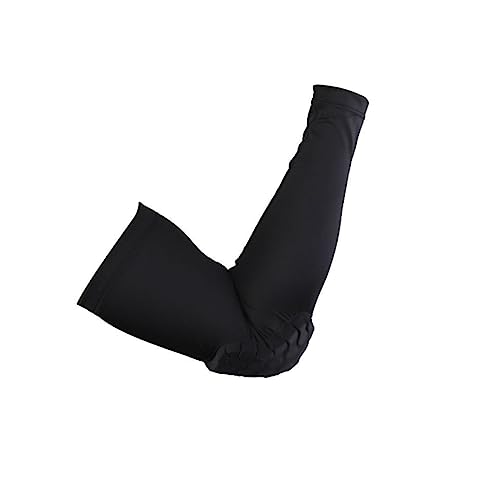 WOFASHPURET Elbow Support Arm Sleeve Protector for Basketball and Cycling Black Breathable Chinlon Spandex Honeycomb Compression Design Protection