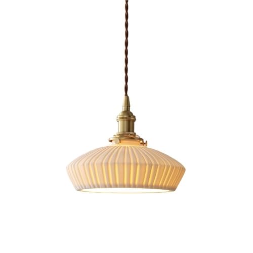 Lampe suspendue en verre blanc et laiton massif, petit lustre géométrique haut de gamme