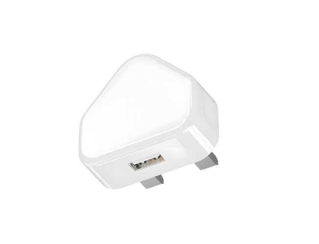 LuLu (1Pack) Adapter (5V/1A) USB Adapter (100-240V & Input DC Adapters) For Charging Multi-Function Power Adapter For Electronic Devices (UK~Plug/USB) White