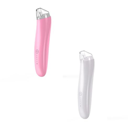 Luxury Confidence Keratin Remover Blackhead Remover Pore Vacuum Electric Face Vacuum Pore Cleaner White Heads Removal with 3 Modes and 4 Suction Heads Nose Hair Removal (Pink+White, One Size)