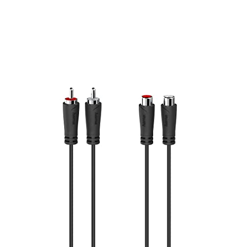 Hama 00205095 Cinch Audio Anschlusskabel [2X Cinch-Stecker - 2X Cinch-Kupplung] 5 m Schwarz