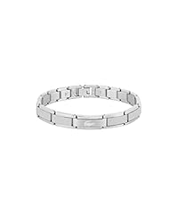 Idea Regalo - Lacoste Braccialetto a maglie da uomo Collezione STENCIL in Acciaio Inossidabile, Argento (Silver), Taglia Unica