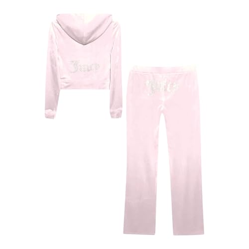 Juicy Couture Women's Bling Velour Tracksuit (US, Alpha, Medium, Regular, Regular, Soft Glow)