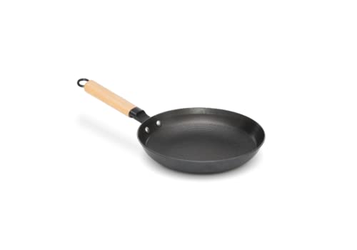 lätt Home Sartén Hierro Fundido Antiadherente 24 cm Diámetro Aptos para Cocina de Inducción Vitrocerámica Gas Horno Parrilla Lavavajillas - Mango Madera Clara Removible - Libre de PFOA y PTFE