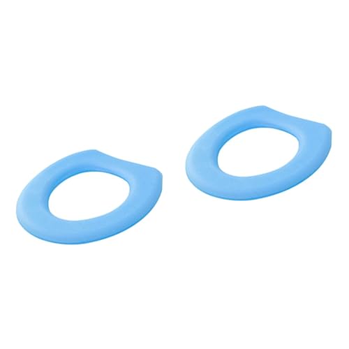 NOLITOY 2pcs Toilet Seat Covers Washable Blue Padded Thickened Soft Warm Comfortable Toilet Seat Liners for Home Ideal for Ladies Elderly