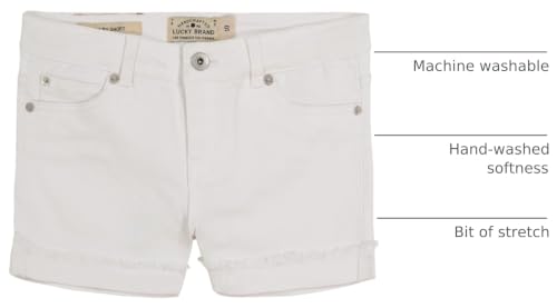Image of Lucky Brand Girls' Cuffed Jean Shorts, Stretch Denim with 5 Pockets, Mid to High Rise Waist