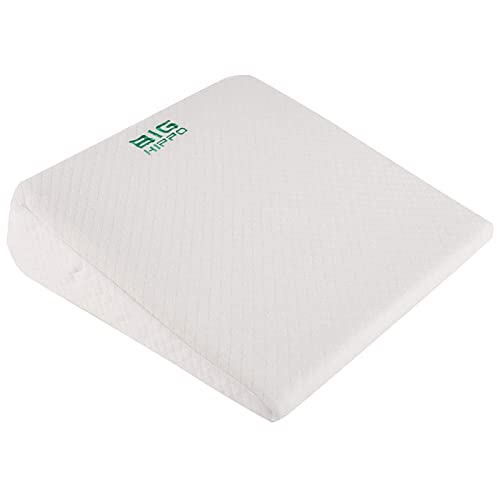 Big Hippo Coussin en Coin, Coussin Triangulaire d’Assise pour Bureau Voiture, Coussin Ergonomique de Chaise de Bureau, Améliorer la Posture et la Sciatique, en Mousse à Mémoire, 36x35x8cm, Blanc Cover