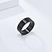 INRENG Mens Womens Stainless Steel Ring Fashion Cool Plain Band Matte Brushed Finish Flat Top 8mm Black Size 11