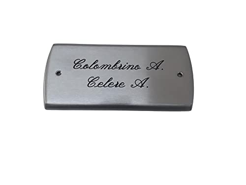 Plaque laiton chromé argent 15x7 cm gravée pour porte de bureau