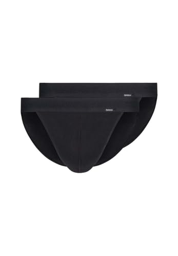 Skiny Herren Tanga Cotton Retro G-String, Schwarz (080691), XL (2er Pack)