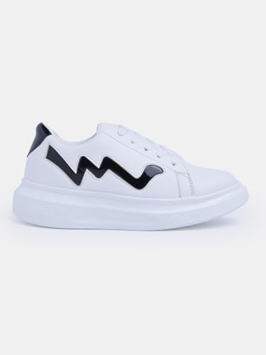 Image of Longwalk White Sneakers for Women & Girls | Trendy & Lightweight Casual Shoes