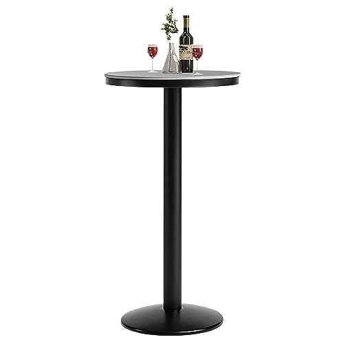 Table basse de hauteur de comptoir ronde 55 cm avec piètement chic - 2