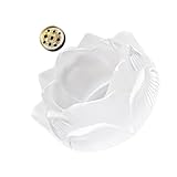 DECOMELODY Lotus Räucherstäbchenhalter aus Glas Tischräuchergefäß mit Flachem Boden Dekoration für Schlafzimmer Yoga und Sauna