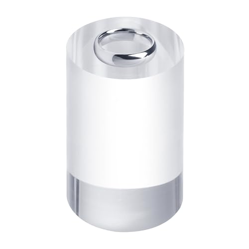 sourcing map Bloques de exhibición de cilindros acrílicos, 50 x 80 mm, base transparente para exhibición de joyas, base de exhibición de joyas, soporte de exhibición para anillos, joyas, cosméticos