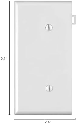Leviton 1-Gang No Device Blank Wallplate, Sectional, Thermoplastic Nylon, Strap Mount, End Panel, PSE14-W, White image 5