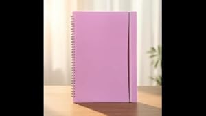 Shineone A6 Spiral Notebook, Twin Wire Bound, Lined Ruled Journal, Pastel Colour Poly Cover with Elastic Band (Pink)