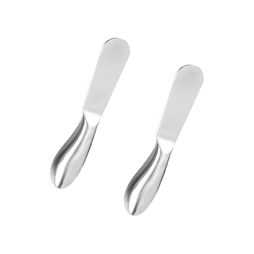 LannuMet 2pcs Stainless Steel Spreader Knife Butter Cheese and Butter Spreader Knives for Cheese Charcuterie Jam Pastry