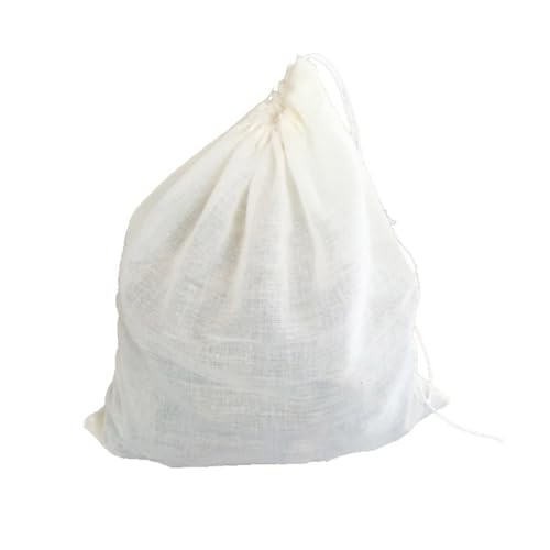 MUCKLILY 50 pièces Sachets de Filtrage Coton Réutilisables avec Cordon pour Lait de Noix Thé Jus de Fruits et Épices