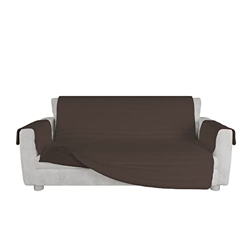 Housse de canapé Cozy antidérapante imperméable 3 places marron