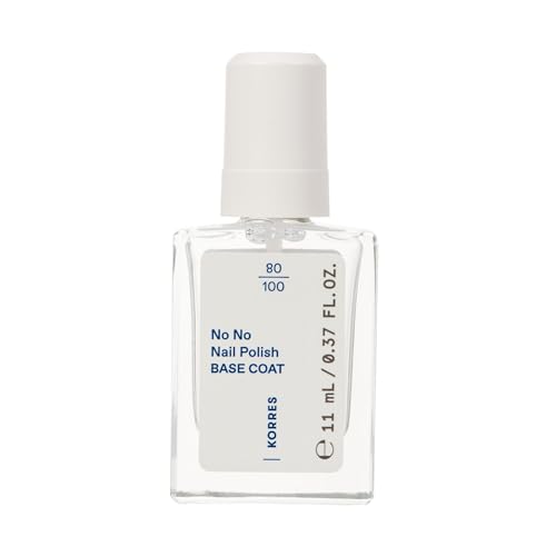 KORRES No No Nail Polish Base Coat - veganer 10-Free Unterlack, für ein langanhaltendes Farbergebnis, splitterfest, 11 ml – natürlich gepflegte Nägel ohne Schadstoffe