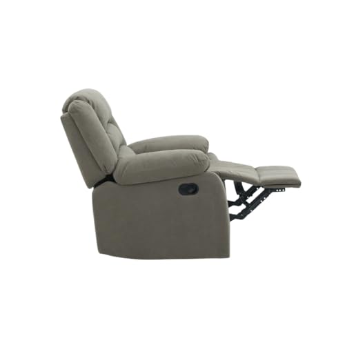 Image of Royaloak Muar Malaysian Fabric Recliner Single Seater - Grey | Premium Single Seater Recliner with High Backrest, Plush Armrest & Sturdy Metal Support | Comfortable Designer Seat for Living Room