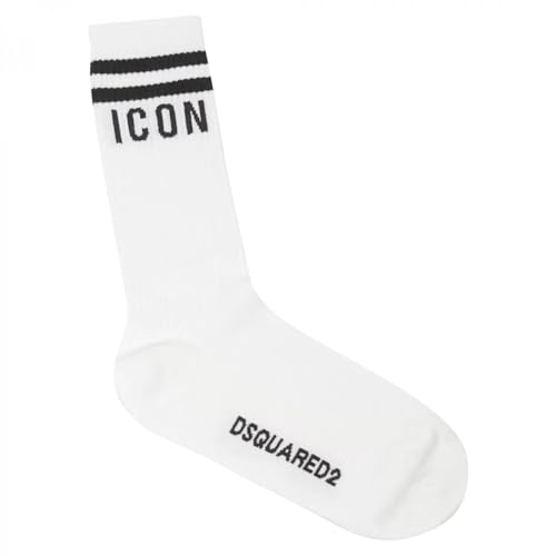 DSQUARED2 Calcetín Hombre Art. DFV142370 P-E 23 Color y talla, Blanco/Negro, 44-45