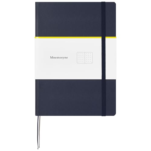 Carnet A5 Maruman Mnemosyne à points bleu marine avec couverture rigide - 2