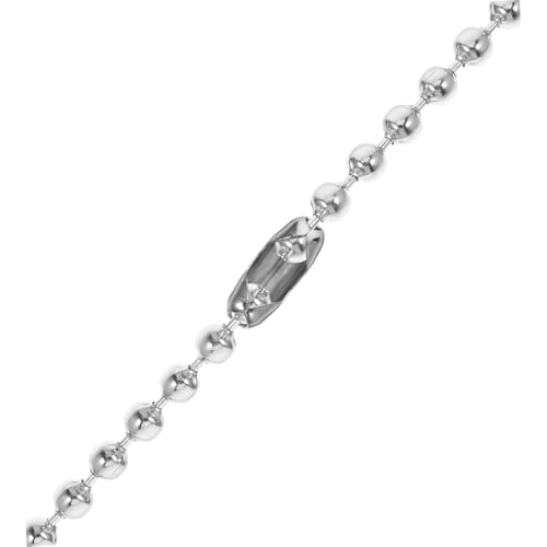 Image of Set Ceiling Pull Chain with Connector Beaded Pull Chain Extension with Matching Connector Fan Bed Light Extender Lamp Accessories (1 Beaded and 20, Silver)