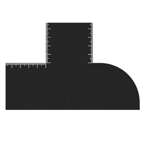 Reusable Color Enhancement Barber Card Easy To Clean With Measurement Indicators Beard Line Up Tool Black Hairline Maker(T Shape)