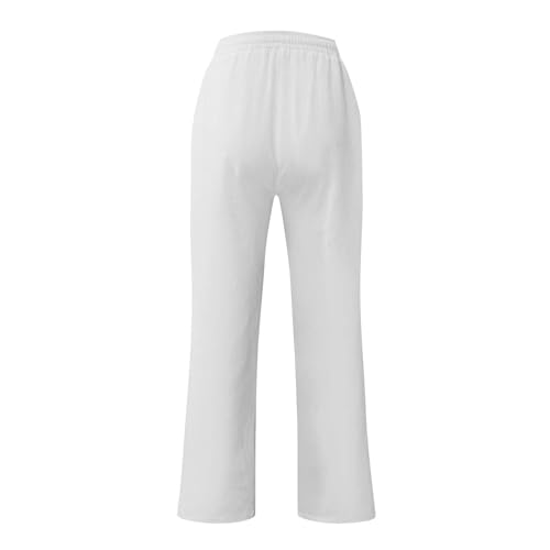 Linen Pants Men Summer Causal Comfy Big and Tall Elastic Waist Pants Lightweight Cotton Lounge Pants with Pockets4