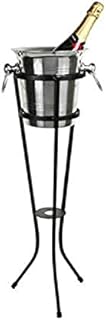 drinkstuff Aluminium Champagne Bucket 4 Litre with Wrought Iron Stand | Champagne Bottle Cooler