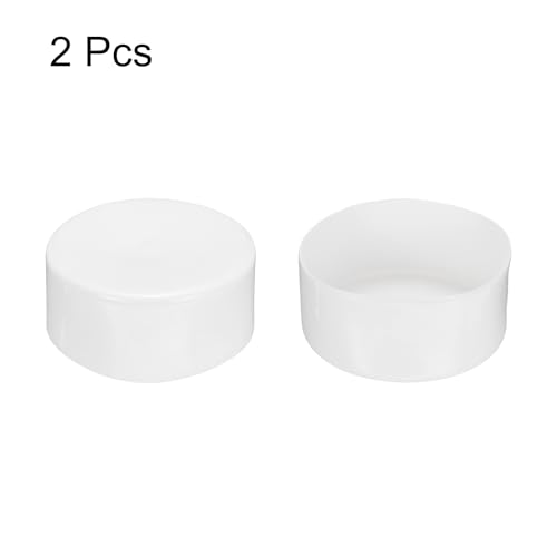Image of uxcell 2pcs Rubber End Caps 110mm(4 5 /16 inch) ID Vinyl Round Tube Bolt Cap Cover Screw Thread Protectors White, 50mm Height