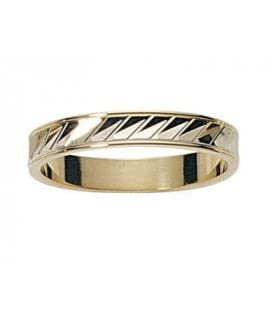 Alliance Mariage 2 Ors Carmel 3.5 mm bague 9 carats taille 51