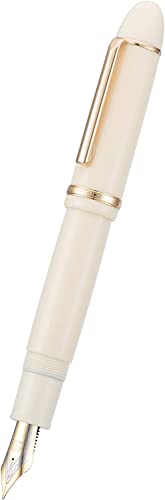 Image of SCHMIDT X159 Fountain Pen Fine Nib Gold and silver Trim for Writing and Calligraphy with Refill Ink Converter (off-white (gold trim))