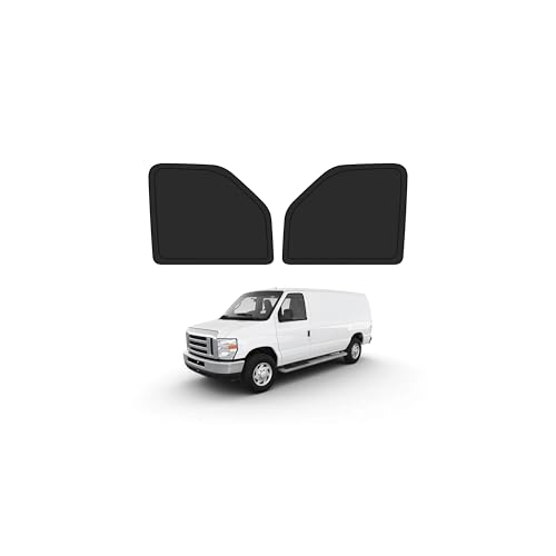 Image of Canvcle Window Shades for 1992-2025 2026 Ford Econoline E-Series Van & Motorhome E-150 E-250 E-350 E-450 Accessories Sun Shade Side Window Covers Sun Shield Privacy Protection for Camping Black 2PCS