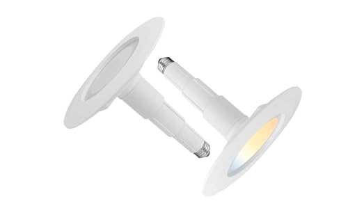 Soliseed LEDフラット電球 伸縮型 シーリングライト 常夜灯|E26口金対応 LEDダウンライト用ミニシーリングライト 多機能・省スペース設計 100W形相当 消費電力12W 全光束800lm 電球色|昼白色|昼光色自由に選べる 照明器具 取付簡