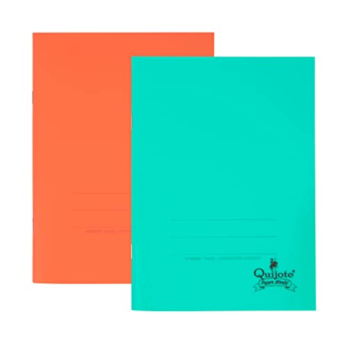 PACK 2 CUADERNOS A5 PAUTA 2.5MM QUIJOTE PAPER WORLD - Grapado, Pauta 2.5mm, Tapa Plástico, 48 Hojas, 60 gr/m2-2 Colores flúor surtido