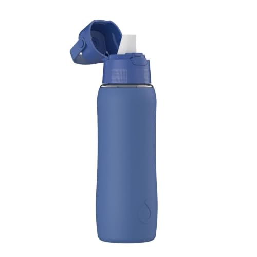 Dafi GLASS SiliconeFit Szklana butelka fitrująca 0,6 l Navy Cobalt + Filtr węglowy